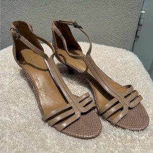 Nine West Tan Strappy Heels